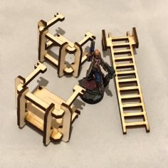 Laser Cut Ladder Gantries 3mm SVG File