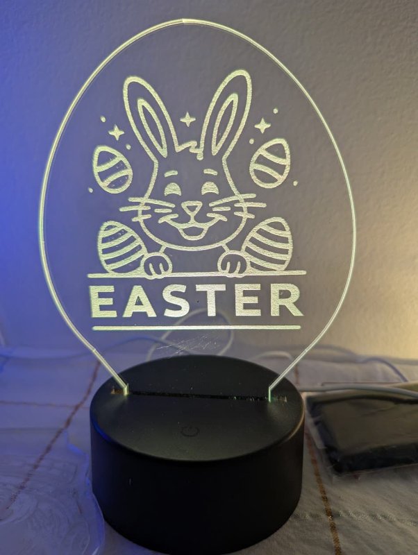 Laser Cut Easter Bunny Nightlight Free Vector Download - 3axis.co - 3D model önizlemesi