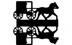 Horse Cart dxf File