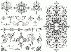 Wedding Floral Lace Pattern Vector Free Vector