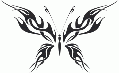Tribal Butterfly Vector Art 10 DXF File