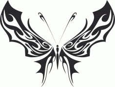 Tribal Butterfly Vector Art 35 DXF File
