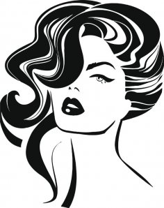 Vintage woman face Fashion and Hair Vector Free Vector