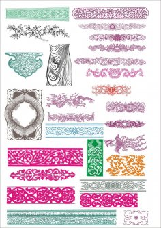 Classical pattern vector set Free Vector