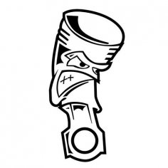 Angry Piston JDM Car Vinyl Sticker Decal dxf File