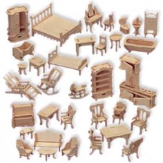 Doll house furniture 2 dxf File