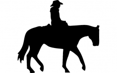 Cowboy On A Horse dxf File