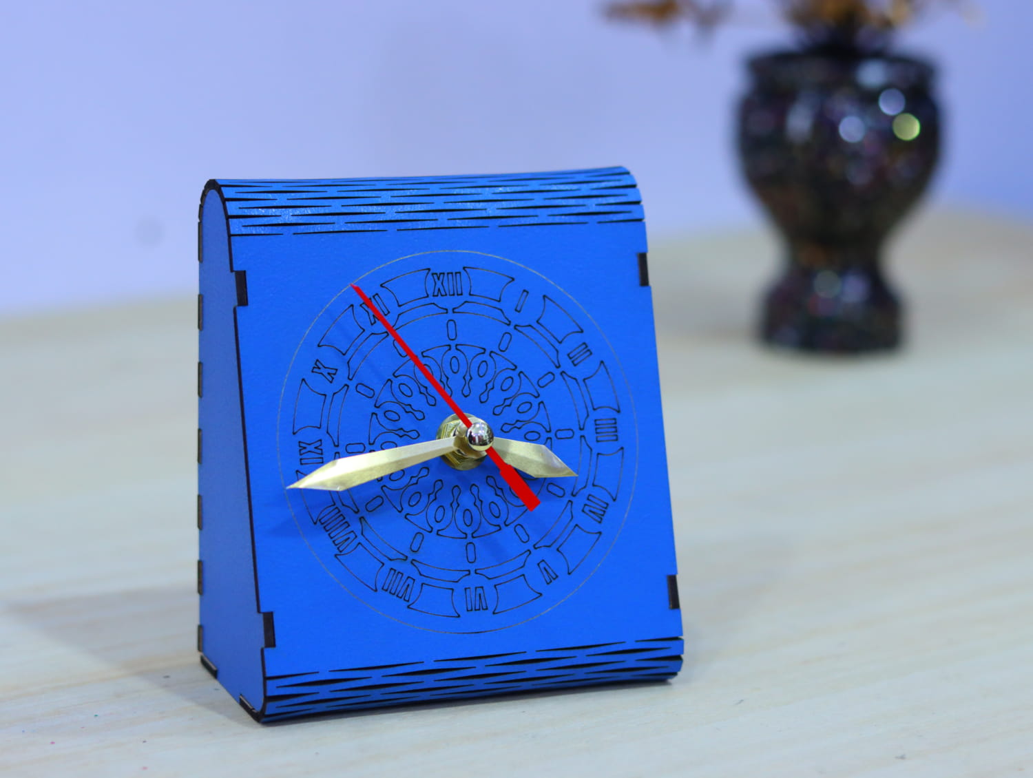 Laser Cut Wood Desk Clock SVG DXF CDR AI PDF Free Download - 3axis.co - 3D model önizlemesi