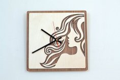 Laser Cut Wooden Wall Clock Home Decor Free Vector