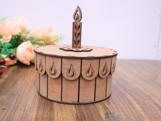 Laser Cut Cake Shaped Box 3mm Free Vector