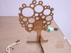 Laser Cut Jewelry Tree Stand Wooden 3mm Free Vector