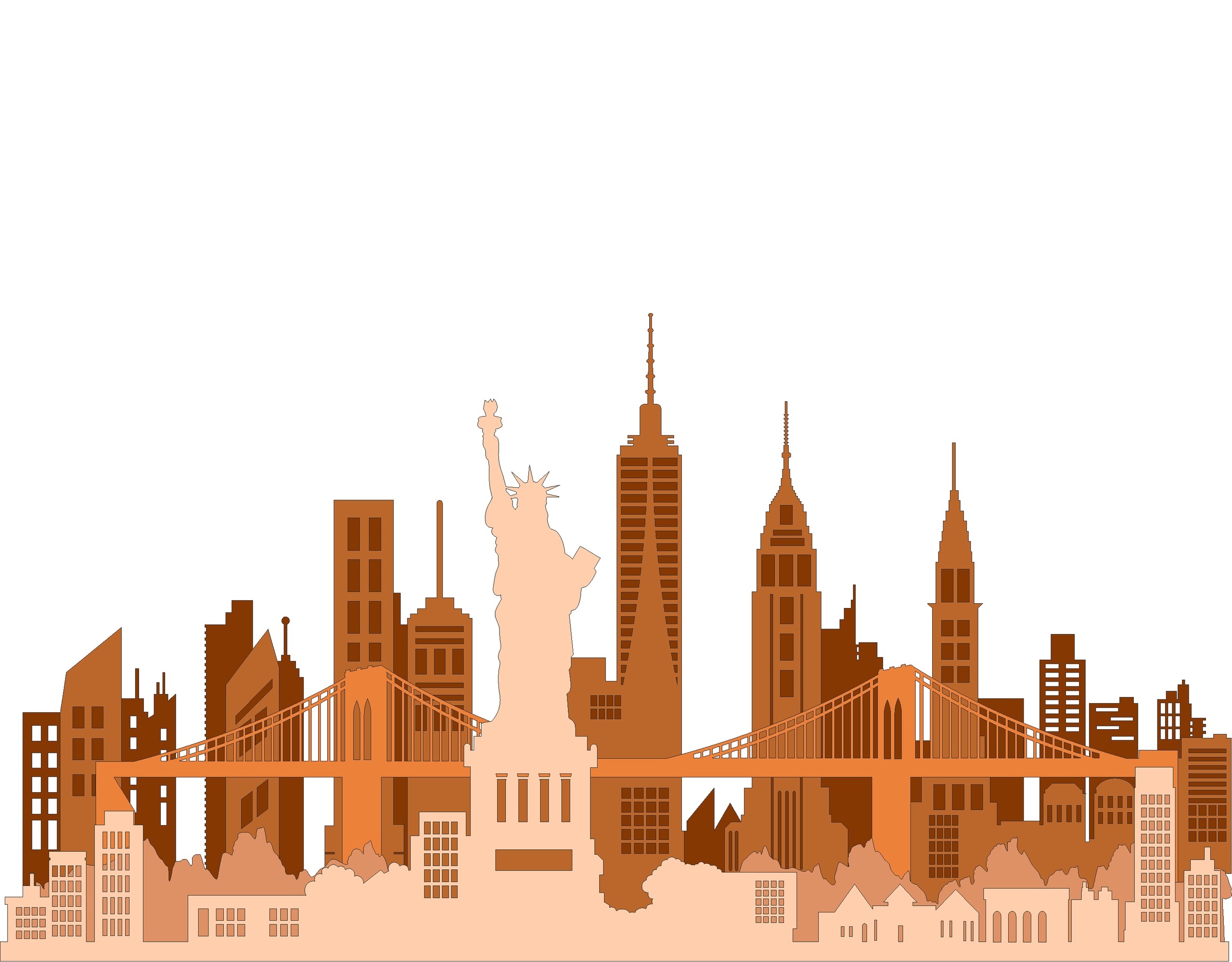 new york city skyline illustration