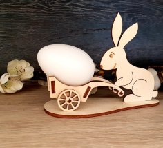 Laser Cut Easter Bunny Cart Free Vector