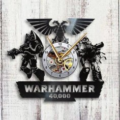 Laser Cut Warhammer 40k Vinyl Record Wall Clock Free Vector