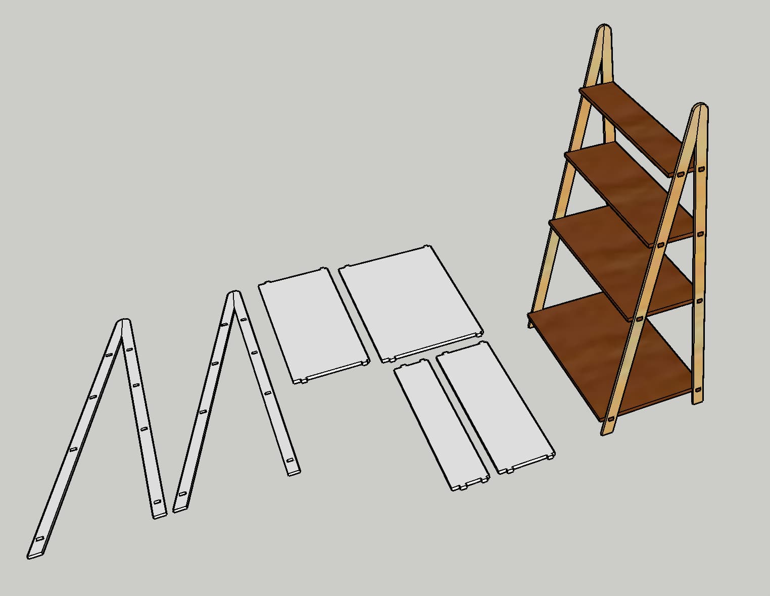 Laser Cut Ladder Shelf SVG File