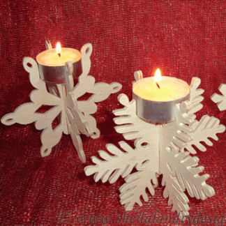 Laser Cut Snowflake Candle Holder Free Vector