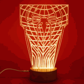 Laser Cut Spider Man Suit 3D Illusion Lamp Free Vector