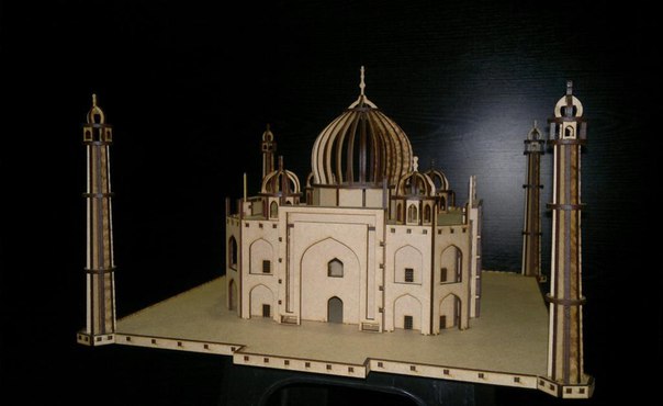 Laser Cut Taj Mahal 3D Puzzle DXF File