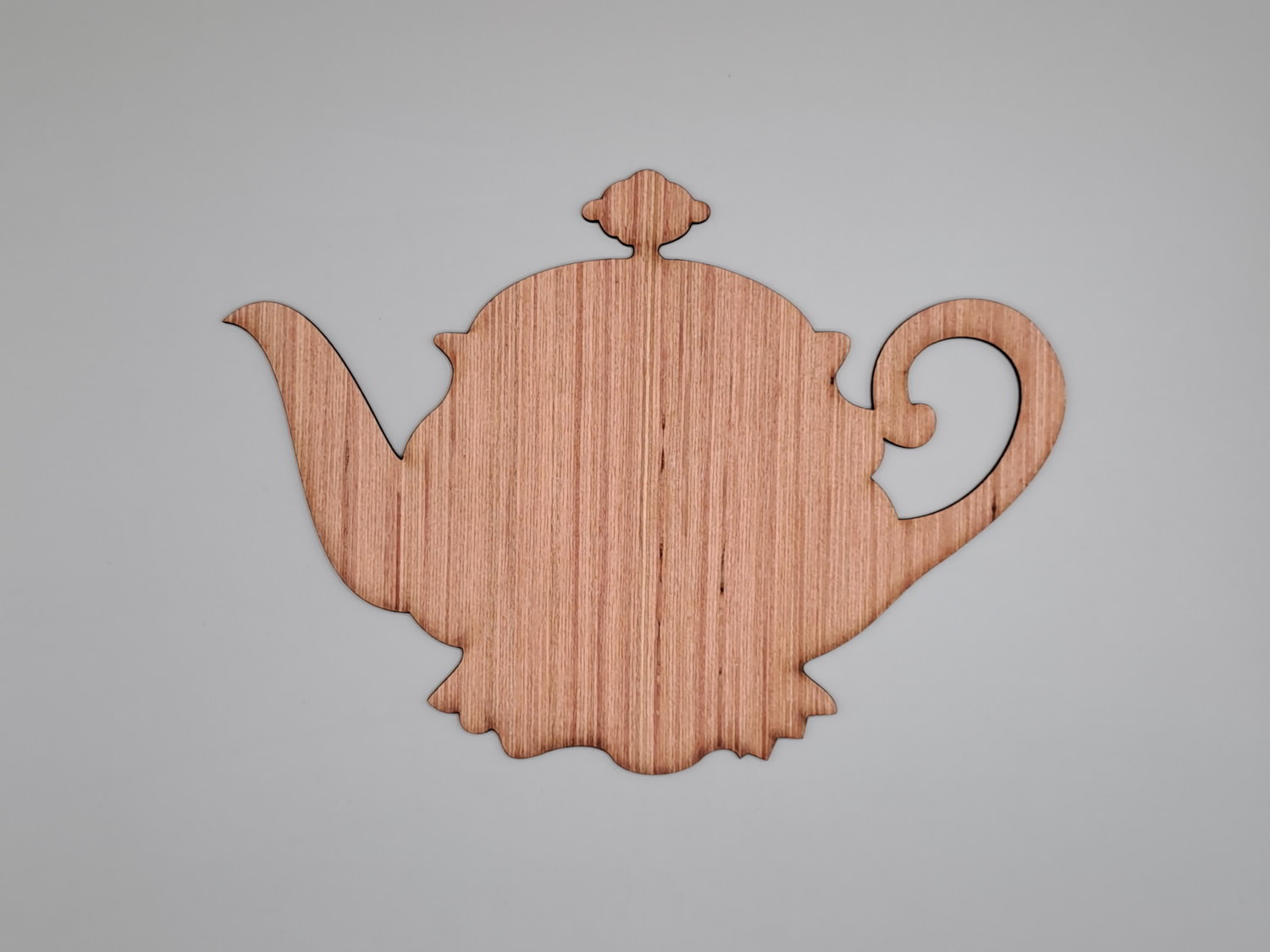 Laser Cut Wooden Kettle Shape Teapot Cutout Free Vector