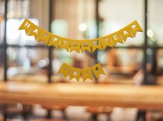 Laser Cut Happy New Year Bunting Banner Free Vector