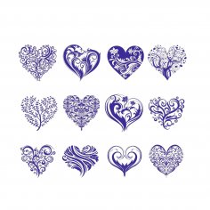 Laser Cut Engrave Heart Decor DXF File