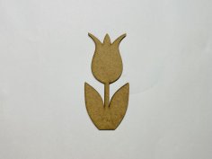 Laser Cut Tulip Wood Cutout Free Vector