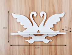 Laser Cut Swan Wall-Mounted Shelf Free Vector