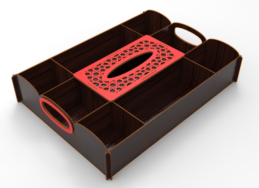 Laser Cut Dried Fruit And Nuts Tray With Tissue Box Free Vector