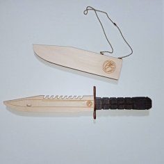 Laser Cut Wooden Bayonet Knife Free Vector