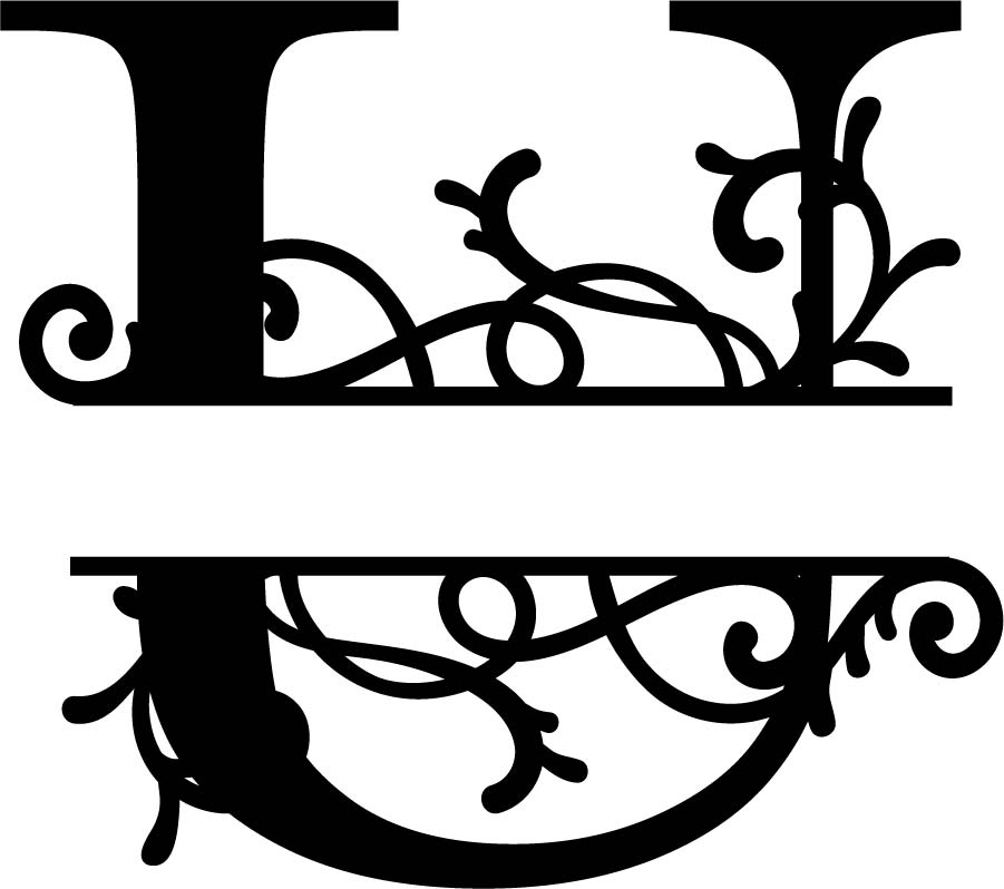 Split Monogram Letter U DXF File Free Download - 3axis.co