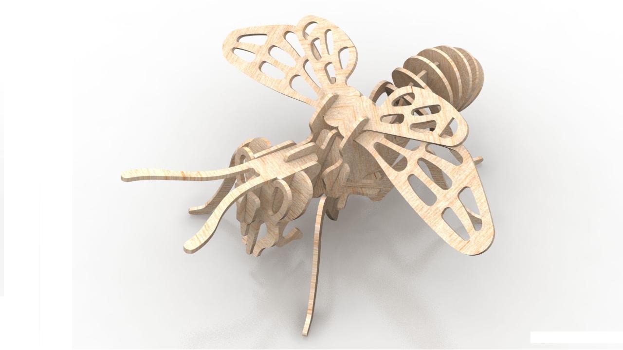 Download Bee 1 5mm 3d Insect Puzzle Dxf File Free Download 3axis Co
