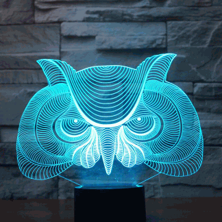 Laser Cut Owl 3D Illusion Desk Lamp Acrylic Night Light Free Vector